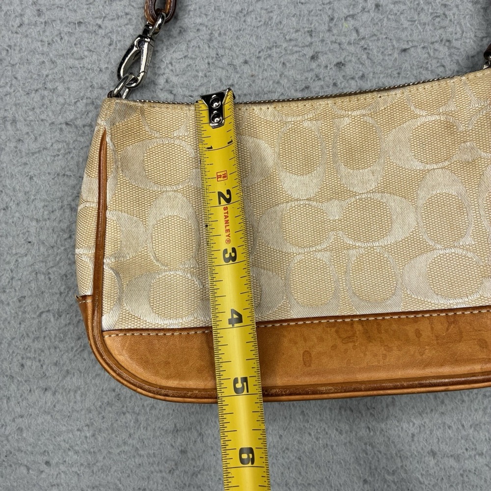 Vintage Coach 6094 Signature Demi Mini Bag Beige Brown Canvas Leather Purse - Picture 9 of 15